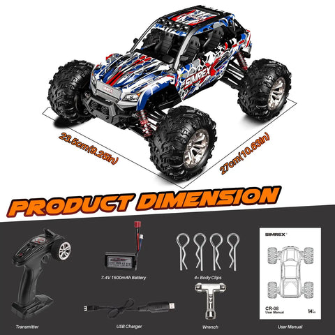 1/16 Scale Hobby Grade RC Monster Truck With 4WD Power And 36 KPH High Speed Off Road Beast dimensions and included accessories