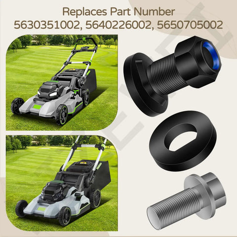 Two Pack 5630351002 Lawn Mower Blade Bolt Nut, One Pack 5640226002 Center Flange Bolt, Washer Replacement Kit with EGO Mowers