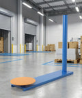 Manual Stretch Film Wrapping Machine Handheld Pallet Dispenser With Dead Simple Setup For No Sweat Warehouse Packing and Tight Shrink Wrap Seals Every Single Day set up in a warehouse environment.