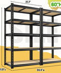 Two Pack Heavy Duty Garage Shelves Adjustable And Wobble Free Storage Racks For Garage Organization Durable Steel Shelving Units That Fit Tight Corners And Open Floor Space, 60H