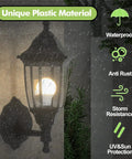 Outdoor Wall Lanterns With Bulbs Built To Last Weatherproof And Anti Corrosion Matte Black Plastic Porch Sconces Exterior