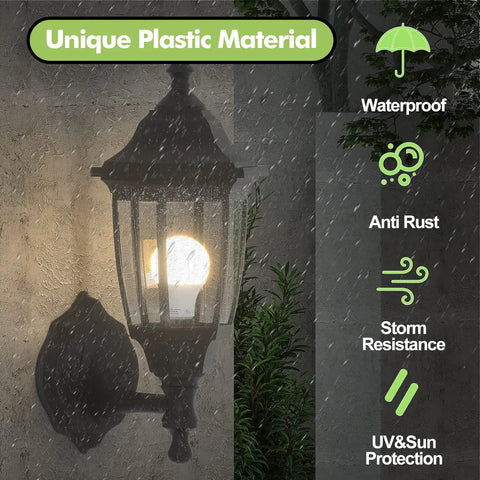 Outdoor Wall Lanterns With Bulbs Built To Last Weatherproof And Anti Corrosion Matte Black Plastic Porch Sconces Exterior