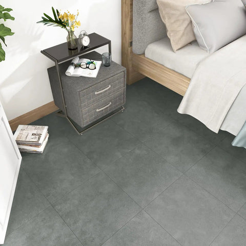 Bedroom with Marble Grey Peel And Stick Vinyl Floor Tiles 12x12 Inch Pack Of 20 Self Adhesive Waterproof Flooring