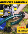Water pipe assembly with Gas Powered Water Pump 1.5 Inch With Hose 79 GPM 2.1 HP 79.8cc Engine Lightweight EPA Certified Portable