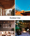 Outdoor String Lights Four 51 Foot Runs Waterproof Dimmable LED Bulbs Shatterproof 2W for patio and backyard ambience