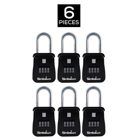 Six Pack Realtor Lockbox With 4 Digit Combo Key Safe For Real Estate Pros Fits On Doors Rails And More Holds Up To Three Regular Keys Or Five Small Keys Easy To Reset Passcode And Supports Ten Thousand Unique Codes, set of six key safes.