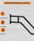 U Shaped Wall Mount Handrail For Indoor And Outdoor Steps One Piece Durable Black Metal Grab Bar shown with features