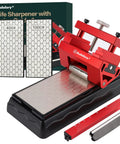 Double-Sided Chisel Sharpening Kit With Diamond Stones, Honing Guide Protractor For Pro Grade Setup, 400/1000 Grit stones
