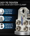 Built Tough 8 Way Battery Terminal Connector Block Metallic Silver with clamps for secure battery connections.