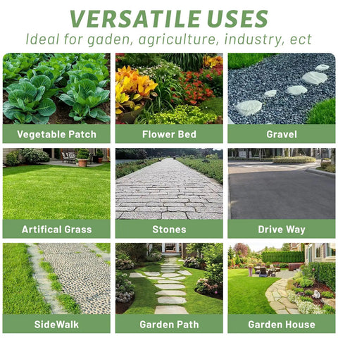 Image showing different uses of 4 Ft By 100 Ft Weed Barrier Landscape Fabric 3.2 Oz Heavy Duty Woven Geotextile for gardening and farming