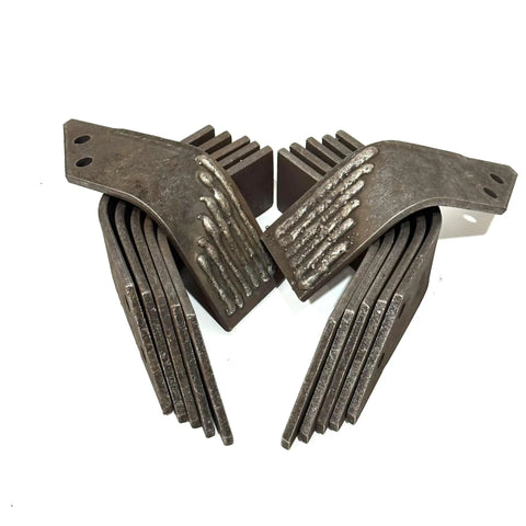 Tiller Tine Set 03006-HF For Old Model E918 E1320H E1620B Tillers, 12-piece kit with sharp curved steel tines for soil breakup