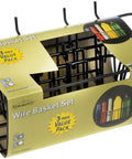 Assorted Pegboard Wire Basket Set Pack Of Three For Garage And Workshop Organization Grab And Go Storage displayed in packaging