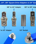 15 Inch Offset Extension Wrench Set For Tight Spaces, Impact Ready Ratchet Extension Tool with adapters and socket detail