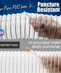Clear PVC Dust Collection Hose Size Two Point Five Inches Wide By Fifty Feet Long Featuring Four Sturdy Thumbscrew Clamps Hella Flexible Shop Vacuum Tubing handles puncture resistance demonstration.