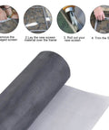Screen Roll 36 Inch By 100 Foot UV Protective Fiberglass Mesh For Doors And Windows, Continuous Roll For Easy Install And Repair