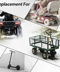 Collage showing uses for 3.00-4 Tire And Inner Tube With TR87 Bent Valve For Pocket Rocket E300 E300S E325 and more