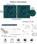 Pattern details of Geometric Trellis Peel And Stick Wallpaper Emerald Sapphire Blue And Bronze Textured Matte Finish.
