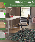 Green Grass Office Chair Mat For Hardwood And Tile Floors 36 By 48 Inches under a computer desk with chair