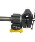 Multipurpose Vise With 5-Inch Wide Jaws Built-In Anvil 360-Degree Rotating Base Reinforced 4-Lug Mount Double Lock Swivel Heavy-Duty Open End Vise