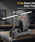 3 Ton Manual Arbor Press Built Like A Tank Heavy Duty Desktop Hand Press With Robust Cast Iron Construction And 12 Inch Work Height for precision work.