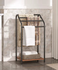 Freestanding 4 Tier Towel Rack And Blanket Display Stand For Bathroom Or Living Room Space Saving Drying Rack