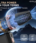 High Speed Cordless Air Duster 300000 RPM Turbo Blower with variable speed, highlighting modern design and airflow capabilities.