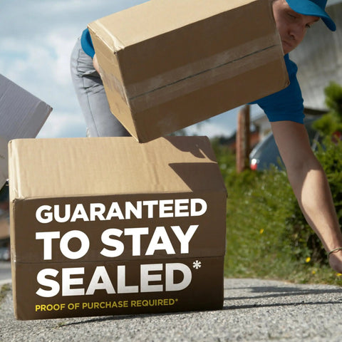 Box sealed with Heavy Duty Shipping Packing Tape Set With Dispensers, Clear 1.88 In By 22.2 Yd, Industrial Strength Adhesive