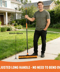 Solid 24 Inch Heavy Duty Push Broom Built Different To Handle The Daily Grind with adjustable 50-65 inch handle.