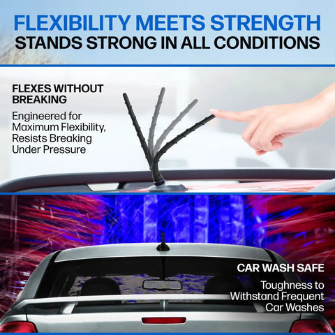 8 Inch Short Rubber Replacement Antenna Flexible on Dodge Jeep Models