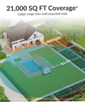 Diagram showing coverage of No Fuss Easy Install Retractable Heavy Duty Garden Hose Reel One Half Inch By Eighty Two Foot Auto Rewind