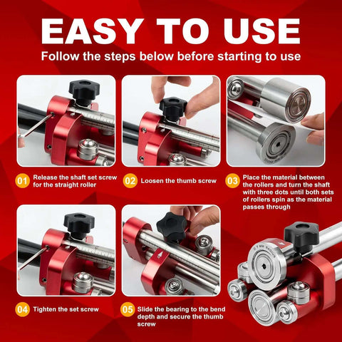 Step-by-step guide for Onsite Sheet Metal Bender And Roller For Roofing Pros use, showing tool setup and operation steps.