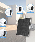 Outdoor Camera Solar Panel Charger 5W Compatible With Eufycam 3C 3 2C 2C Pro 2 2 Pro E20 E40 E L40 L20 IP65 Waterproof 9.8ft Charging Cable