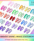 24 Color Jelly Gel Polish Kit Hema Free With Dual Brush Non Toxic Sheer Gel Polish Set showing vibrant rainbow hues