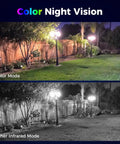 Color night vision vs infrared mode with 300 Degree Pan 90 Degree Tilt Security Camera System With Human Auto Tracking, 4K PoE PTZ Outdoor Indoor NVR Kit