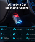 Bluetooth OBD2 Scanner With Full System Diagnostics For All OBDII Cars Since 1996 with wireless check engine tool plugged in car
