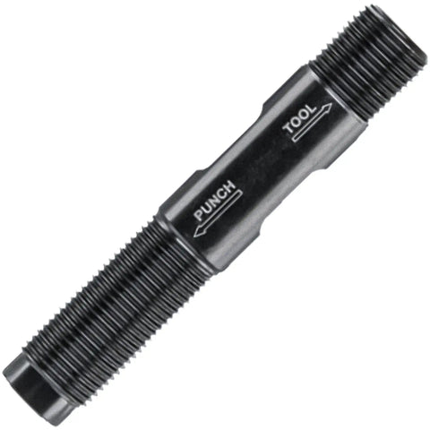 Image of a 3/4 Inch Black Steel Flat End Draw Stud for Pro Knockout Tools and Punches Dies with Engraved Cross Hairs for metal fabrication.