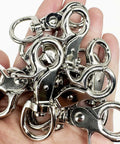 Lobster clasp snap hooks, 30-pack stainless steel with swivels for keychains and purses
