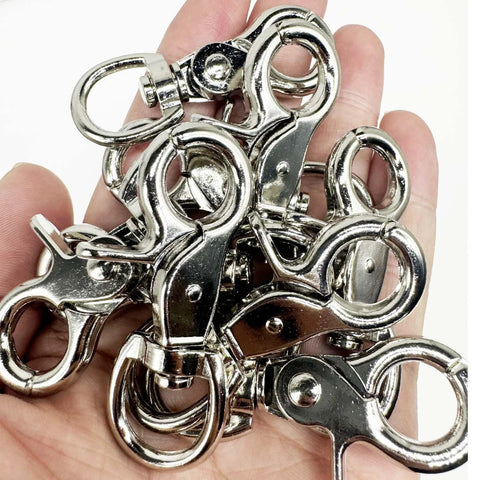 Lobster clasp snap hooks, 30-pack stainless steel with swivels for keychains and purses