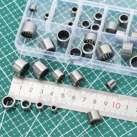 32 Piece Needle Roller Bearings Kit In 8 Sizes Chrome Steel Open End Drawn Cup Bearings for machinery automotive use