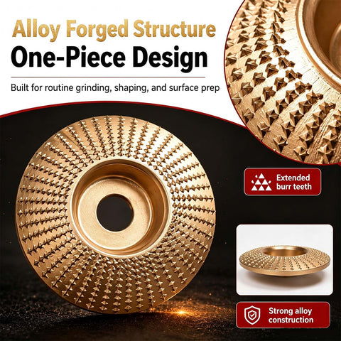 DIY Friendly Wood Carving And Sanding Kit With Tungsten Carbide Discs featuring alloy forged structure and extended burr teeth