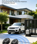 Smart Sliding Gate Opener With Wifi Bluetooth App Control For Up To 40 Ft And 1800 Lb Gates featuring Safe IR Sensors for pedestrian detection.