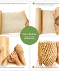 Instructions for using Recyclable Honeycomb Cushioning Paper Roll 12 Inch By 35 Feet For Moving And Shipping Fragile Items Protective Gift Packaging Foam Alternative Wrap That Keeps Delicate Goods Safe On The Go