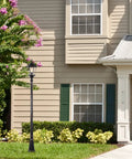 Cast Aluminum Outdoor Post Light 24 Inch With 3 Inch Pier Mount Bronze Exterior Seeded Glass beside house entrance