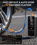 160 PSI Portable Tire Inflator With 6000mAh Battery, LED Light, Built In Tire Gauge And Cordless Design inflating car tire