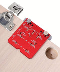 Adjustable Cabinet Hinge Jig For 35mm Drilling 45mm And 48mm Concealed Hinges Drill Guide Tool installed on cabinet