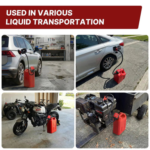 Cordless Fuel Transfer Pump With Auto Stop, No Spill, 3.2 GPM, Portable Battery Powered Unit transferring fuel to vehicles