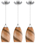 Three Pack Indoor Mini Pendant Lights For Kitchen Island In Polished Nickel With Hand Blown Orange Glass Shades 4.75 Inch Fully Dimmable UL Listed Sweet Bar Counter Dining Room Accent Lighting