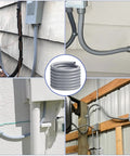 Liquid Tight Flex Conduit Kit One And One Quarter Inch Fifty Feet Non Metallic PVC Electrical Conduit with connector fittings installed