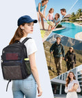 Heavy Duty Mesh Backpack See Through Beach Pool Bag For Travel And Day Trips Rugged Tough As Nails 600D Base In Outdoor Activities