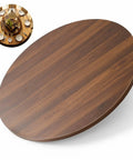 Solid Piece 20 Inch Black Walnut Lazy Susan Serving Tray Featuring A Smooth Operator Rotating Turntable Platform with flat surface.